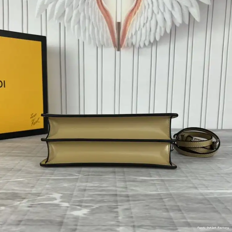 Affordable HOT In Mini Bag Fendi Calf Leather Khaki Peekaboo Cut 0328